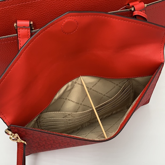 MICHAEL KORS
Maisie Large Pebbled Leather 3-in-1 Tote Bag Flame multi color NWT - Picture 12 of 16